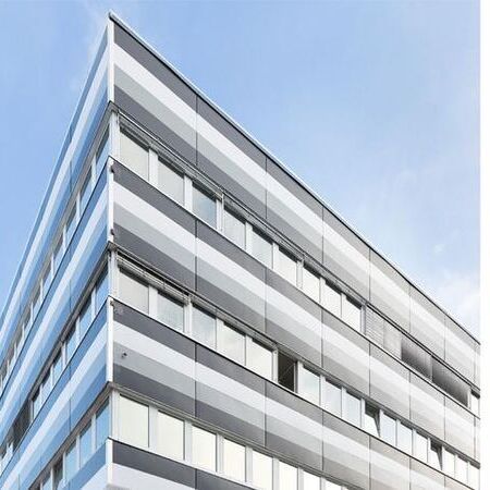 Gebäudefolierung eines großen Gebäudes mit vielen Fenstern